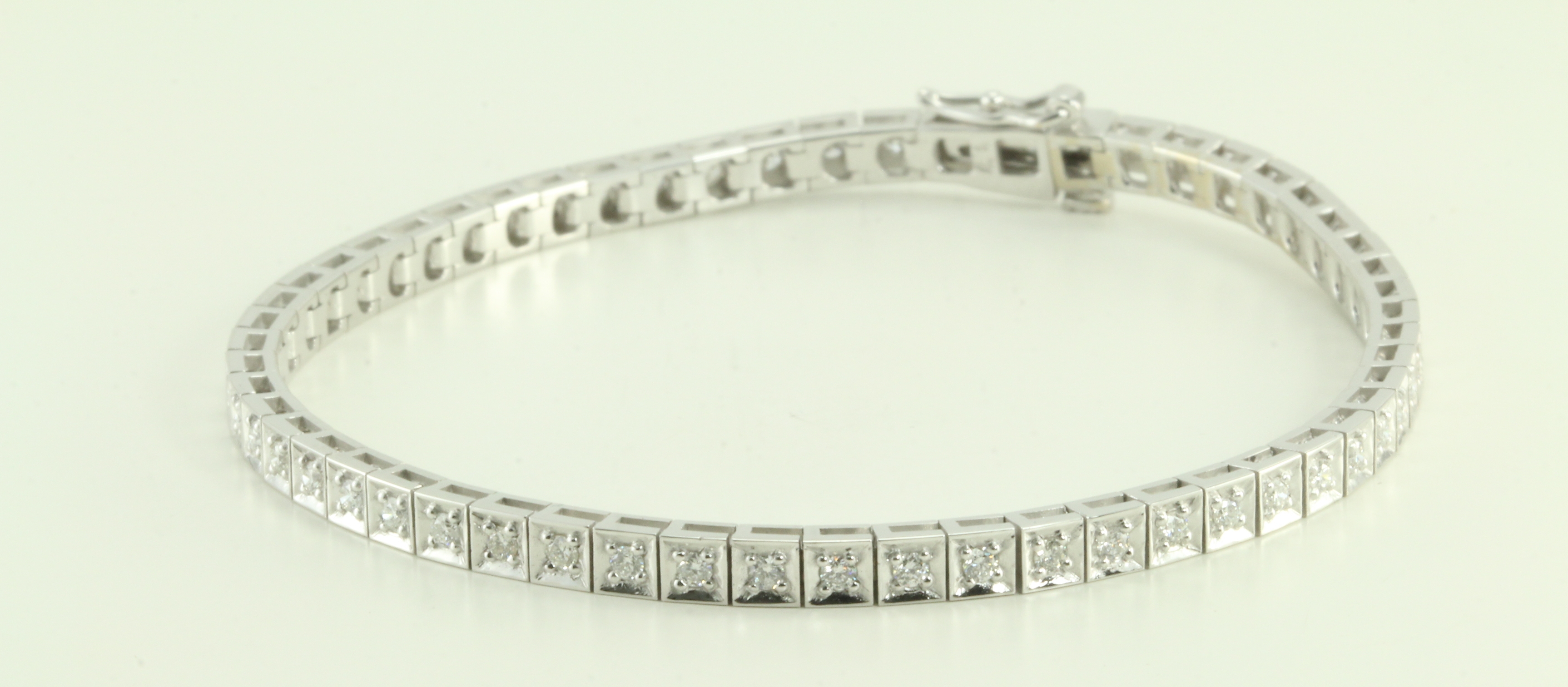 Stylish Bracelet Letter R White Gold White Diamonds HandDecorated  Micromosaic