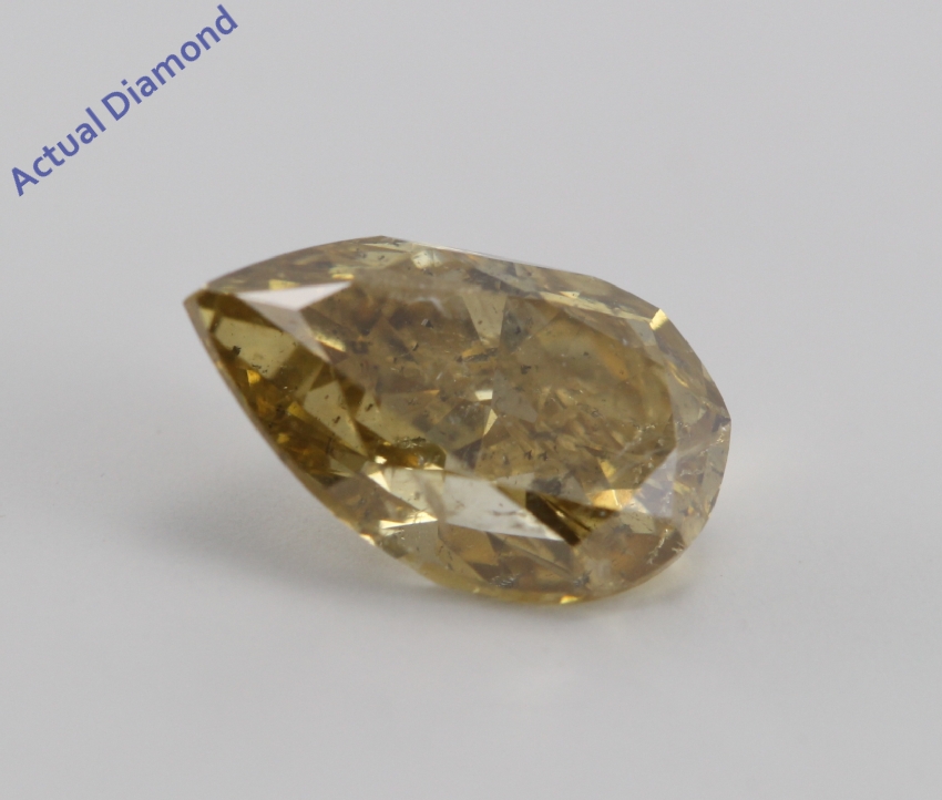 Pear Cut Loose Diamond (1.26 Ct, NATURAL FANCY DEEP BROWNISH YELLOW, I2)  GIA Certified