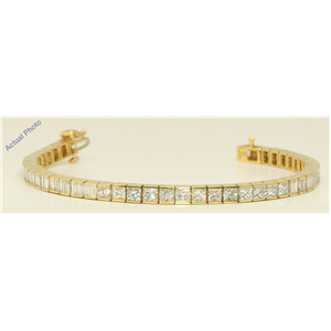 18k Yellow Gold Emerald Classic cocktail vintage style diamond tennis bracelet (10.2 Ct, H Color, VS Clarity)