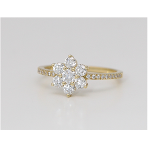 Diamond flower ring 2024 yellow gold