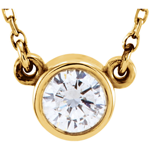 Round Diamond Solitaire Pendant Necklace 14K Yellow Gold (0.74 Ct,J Color,Vs1 Clarity) IGL Certified