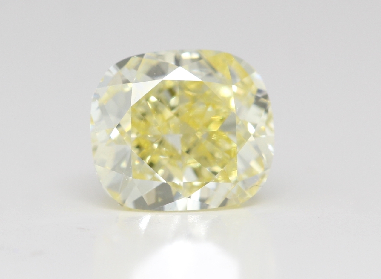 Cushion Cut Loose Diamond (2.84 Ct,Natural Fancy Intense Yellow Color,Vs1  Clarity) Gia Certified