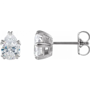 Pear Diamond Stud Earrings 14K White Gold (1.26 Ct,F-G Color,Vvs2-Vs1 Clarity GIA Certified)