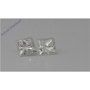 A Pair of Princess Cut Loose Diamonds 0.64 Ct,J Color,SI2 Clarity