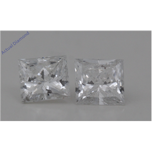 A Pair of Princess Cut Loose Diamonds 0.63 Ct,F Color,I1 Clarity