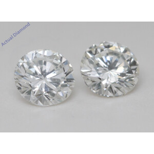 A Pair Of Round Cut Natural Mined Loose Diamonds (2.04 Ct,F-G Color,Vvs2-Vs1 Clarity) IGL Certified