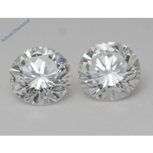 A Pair Of Round Cut Natural Mined Loose Diamonds (2.04 Ct,I-H Color,Vvs1-Vvs2 Clarity) IGL Certified