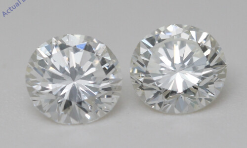 A Pair Of Round Cut Natural Mined Loose Diamonds (1.8 Ct,F-G Color,Vs1 Clarity) IGL Certified