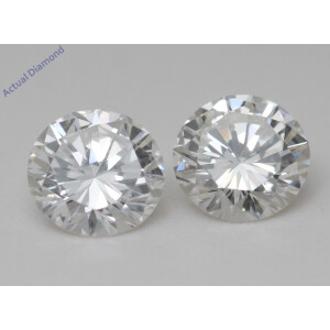 A Pair Of Round Cut Natural Mined Loose Diamonds (1.89 Ct,F-G Color,Vs1-Vvs2 Clarity) IGL Certified