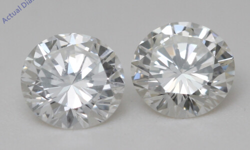 A Pair Of Round Cut Natural Mined Loose Diamonds (1.89 Ct,F-G Color,Vs1-Vvs2 Clarity) IGL Certified