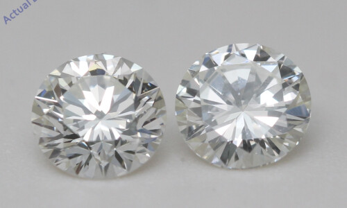 A Pair Of Round Cut Natural Mined Loose Diamonds (1.44 Ct,H Color,Vvs2-Vs1 Clarity) IGL Certified