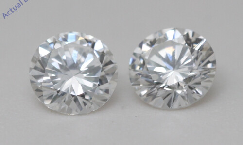 A Pair Of Round Cut Natural Mined Loose Diamonds (1 Ct,D-E Color,Vs1 Clarity) IGL Certified