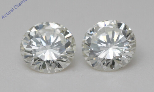 A Pair Of Round Cut Natural Mined Loose Diamonds (1.04 Ct,G Color,Vs1-Vvs2 Clarity) IGL Certified