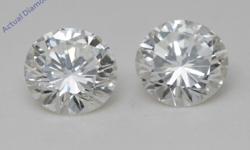 A Pair Of Round Cut Natural Mined Loose Diamonds (1.11 Ct,G-F Color,Vvs2 Clarity) IGL Certified