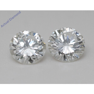 A Pair Of Round Cut Natural Mined Loose Diamonds (1.21 Ct,F-G Color,Vvs2-Vs2 Clarity) IGL Certified