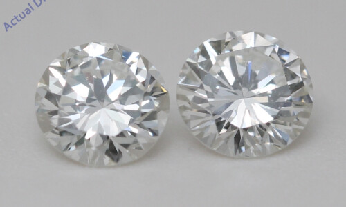 A Pair Of Round Cut Natural Mined Loose Diamonds (1.21 Ct,F-G Color,Vvs2-Vs2 Clarity) IGL Certified