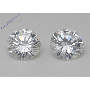 A Pair Of Round Cut Natural Mined Loose Diamonds (1.03 Ct,F Color,Vvs2 Clarity) IGL Certified