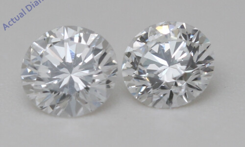 A Pair Of Round Cut Natural Mined Loose Diamonds (0.93 Ct,D Color,Vvs2 Clarity) IGL Certified