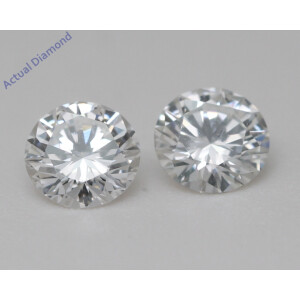 A Pair Of Round Cut Natural Mined Loose Diamonds (0.83 Ct,D Color,Vvs2 Clarity) IGL Certified