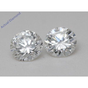 A Pair Of Round Cut Natural Mined Loose Diamonds (0.83 Ct,F Color,Vvs2-Vs1 Clarity) IGL Certified