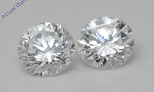 A Pair Of Round Cut Natural Mined Loose Diamonds (0.83 Ct,F Color,Vvs2-Vs1 Clarity) IGL Certified