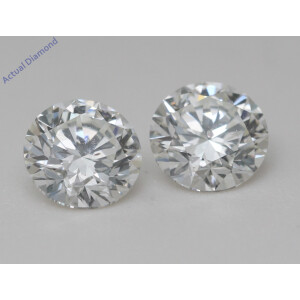 A Pair Of Round Cut Natural Mined Loose Diamonds (2.01 Ct,I Color,Si2 Clarity) GIA Certified