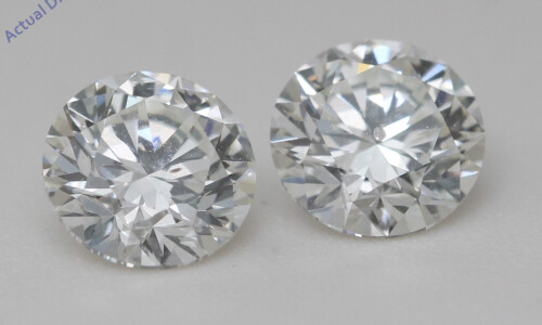 A Pair Of Round Cut Natural Mined Loose Diamonds (2.01 Ct,I Color,Si2 Clarity) GIA Certified