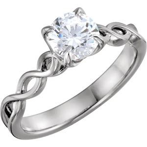 Round Diamond Solitaire Engagement Ring,14K White Gold (1.02 Ct,H Color,Vs1 Clarity) GIA Certified