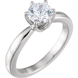 Round Natural Mined Diamond Solitaire Engagement Ring,14K White Gold (0.72 Ct,G Color,Vvs2 Clarity) Igl