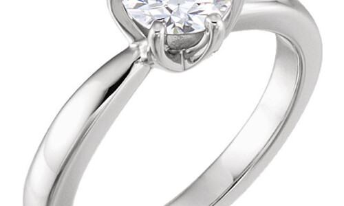 Round Natural Mined Diamond Solitaire Engagement Ring,14K White Gold (0.71 Ct,E Color,Vvs2 Clarity) Gia