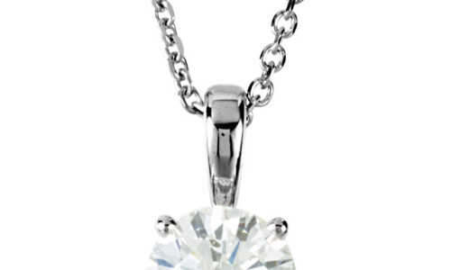 Round Natural Mined Diamond Solitaire Pendant Necklace 14K White Gold (3.06 Ct,K Color,Vvs2 Clarity) Igl