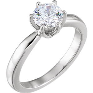 Round Diamond Solitaire Engagement Ring,14K White Gold (0.51 Ct,H Color,Vs2 Clarity) GIA Certified