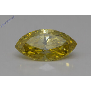 Marquise Cut Loose Diamond (1.03 Ct,Canary Yellow(Irradiated) Color,Si1 Clarity)