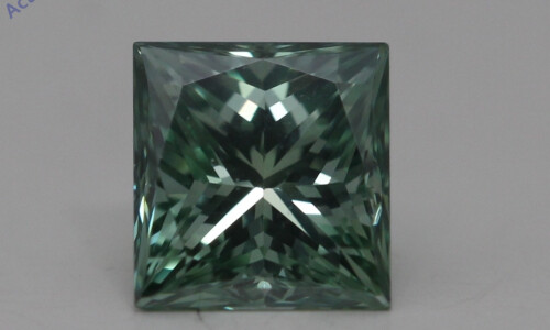 Princess Cut Loose Diamond (0.53 Ct,Green(Irradiated) Color,Vs1 Clarity)