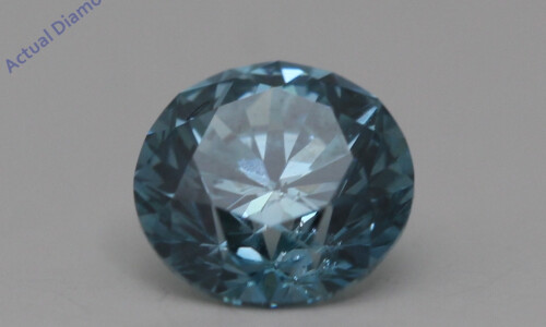 Round Cut Loose Diamond (0.51 Ct,Sky Blue(Irradiated) Color,Si2-Si3 Clarity)