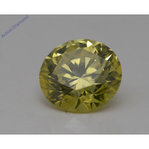 Round Cut Loose Diamond (0.81 Ct,Canary Yellow(Irradiated) Color,Vs1 Clarity)