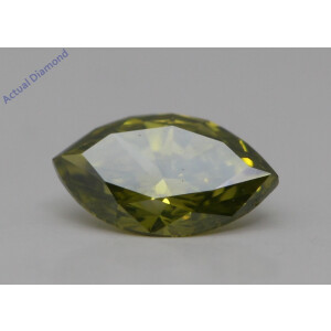 Marquise Cut Natural Mined Loose Diamond (0.72 Ct,Olive Green(Irradiated) Color,Si1 Clarity)