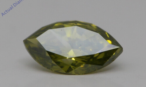 Marquise Cut Natural Mined Loose Diamond (0.72 Ct,Olive Green(Irradiated) Color,Si1 Clarity)