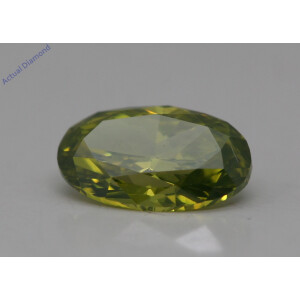 Oval Cut Natural Mined Loose Diamond (1.01 Ct,Olive Green(Irradiated) Color,Vvs2 Clarity)