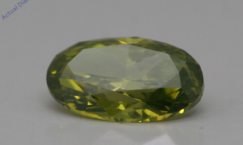 Oval Cut Natural Mined Loose Diamond (1.01 Ct,Olive Green(Irradiated) Color,Vvs2 Clarity)