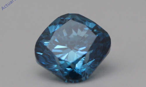 Cushion Cut Natural Mined Loose Diamond (0.52 Ct,Ocean Blue(Irradiated) Color,Vs1 Clarity)