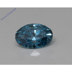 Oval Cut Natural Mined Loose Diamond (0.5 Ct,Ocean Blue(Irradiated) Color,Vs2 Clarity)