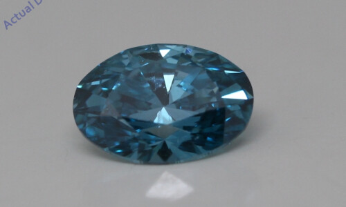 Oval Cut Natural Mined Loose Diamond (0.5 Ct,Ocean Blue(Irradiated) Color,Vs2 Clarity)