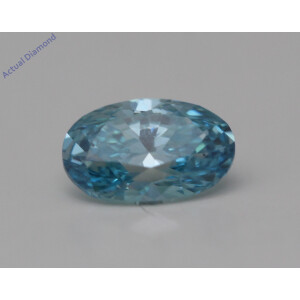 Oval Cut Natural Mined Loose Diamond (0.51 Ct,Ice Blue(Irradiated) Color,Si1 Clarity)