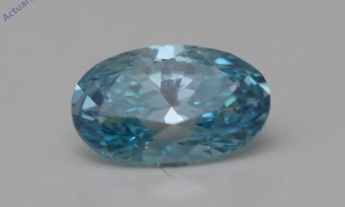 Oval Cut Natural Mined Loose Diamond (0.51 Ct,Ice Blue(Irradiated) Color,Si1 Clarity)