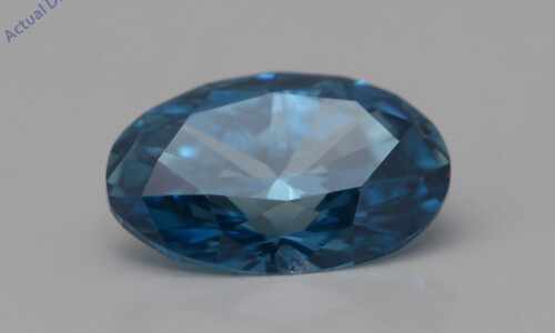 Oval Cut Natural Mined Loose Diamond (0.5 Ct,Sky Blue(Irradiated) Color,Si1 Clarity)