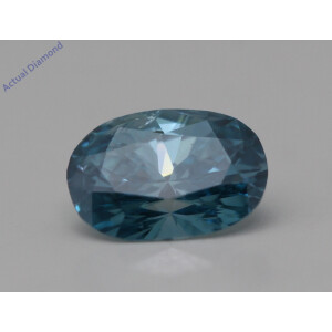 Oval Cut Natural Mined Loose Diamond (0.53 Ct,Sky Blue(Irradiated) Color,I1 Clarity)