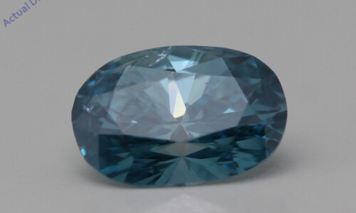 Oval Cut Natural Mined Loose Diamond (0.53 Ct,Sky Blue(Irradiated) Color,I1 Clarity)