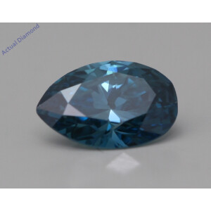 Pear Cut Natural Mined Loose Diamond (0.67 Ct,Ocean Blue(Irradiated) Color,Vs1 Clarity)