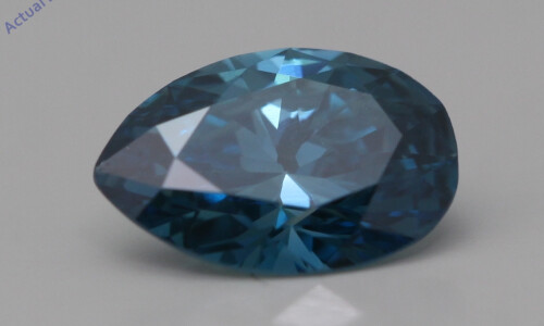 Pear Cut Natural Mined Loose Diamond (0.67 Ct,Ocean Blue(Irradiated) Color,Vs1 Clarity)